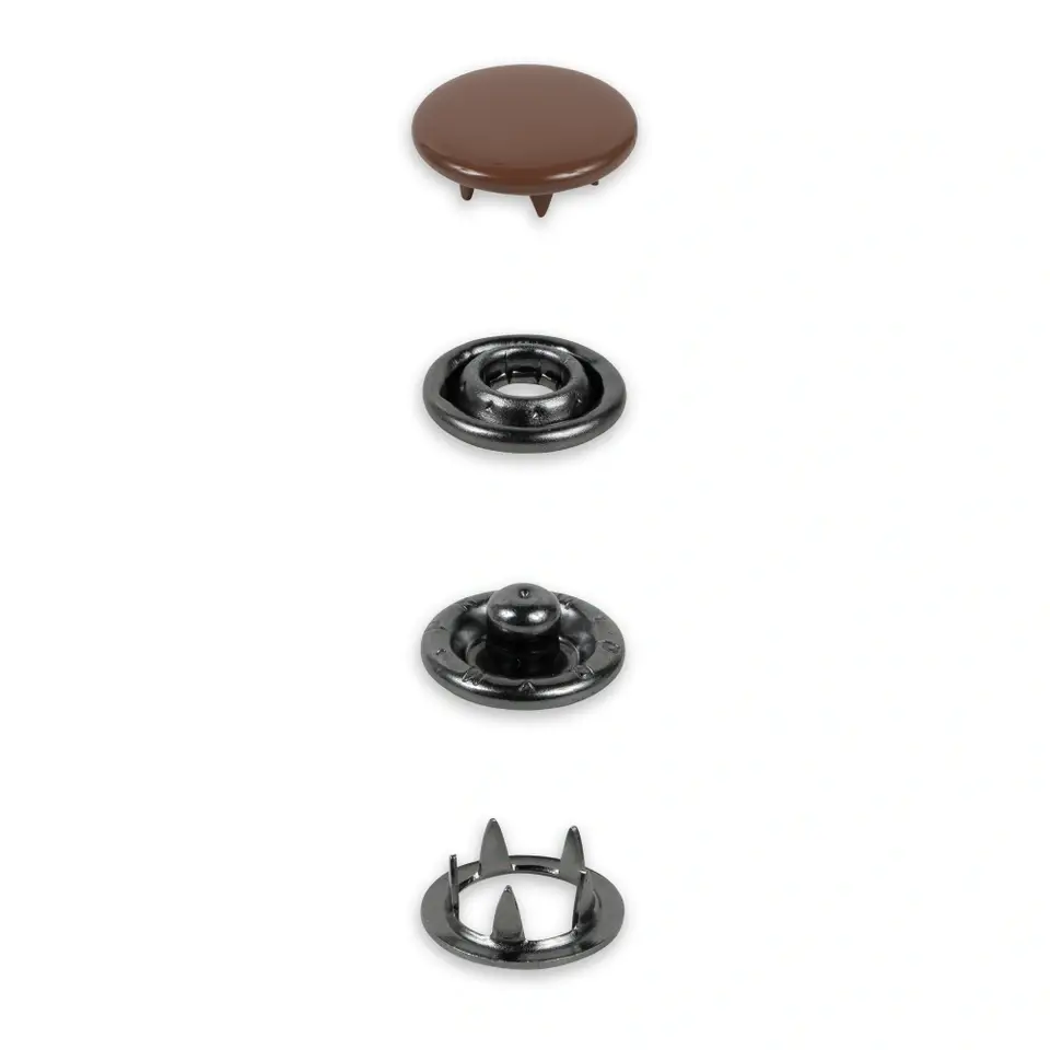 Prym - Boutons pression Jersey, 12 mm, brun foncé
