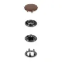 Prym - Boutons pression Jersey, 12 mm, brun foncé