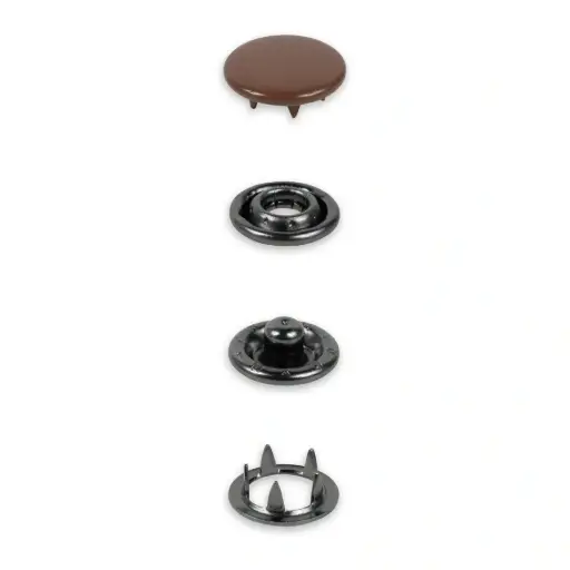 [390780] Prym - Boutons pression Jersey, 12 mm, brun foncé